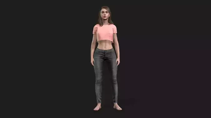 Game and animation ready girl character 3D model Game and animation ready girl character 3D model