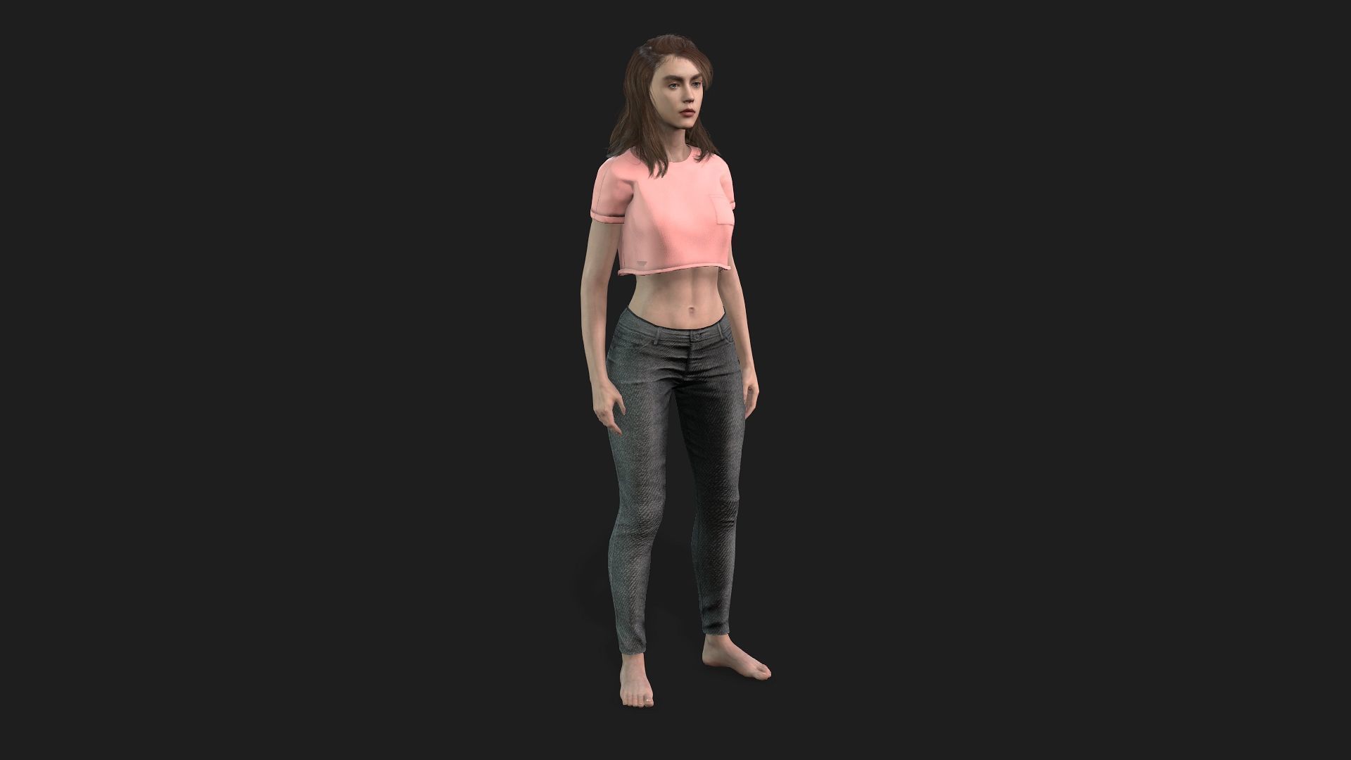 Game and animation ready girl character 3D model_8