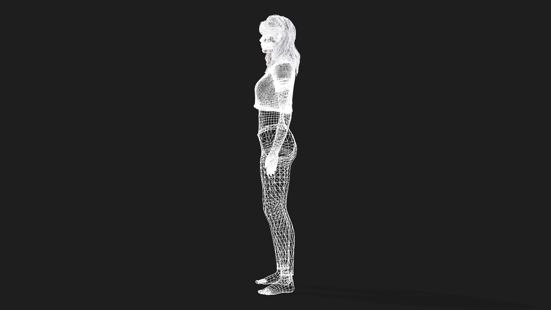 Game and animation ready girl character 3D model_12