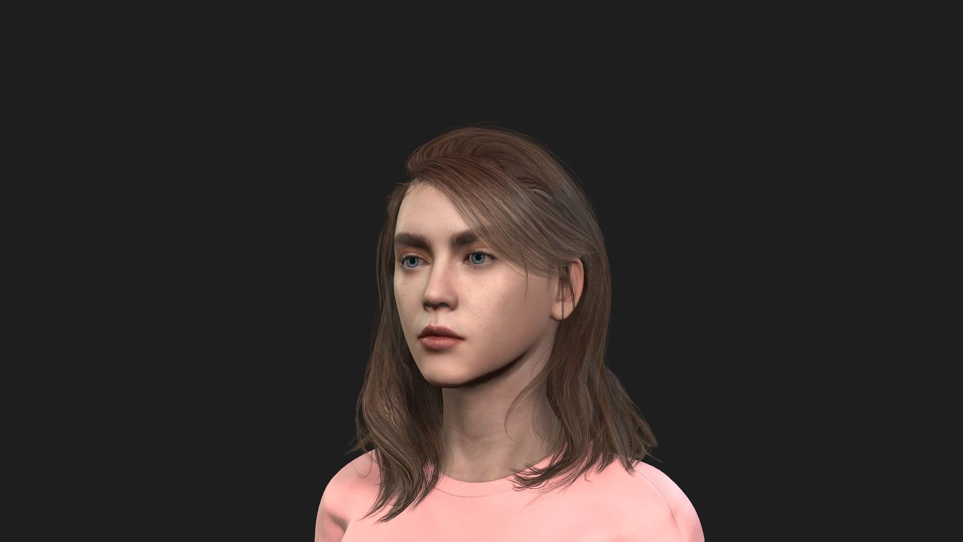 Game and animation ready girl character 3D model_6