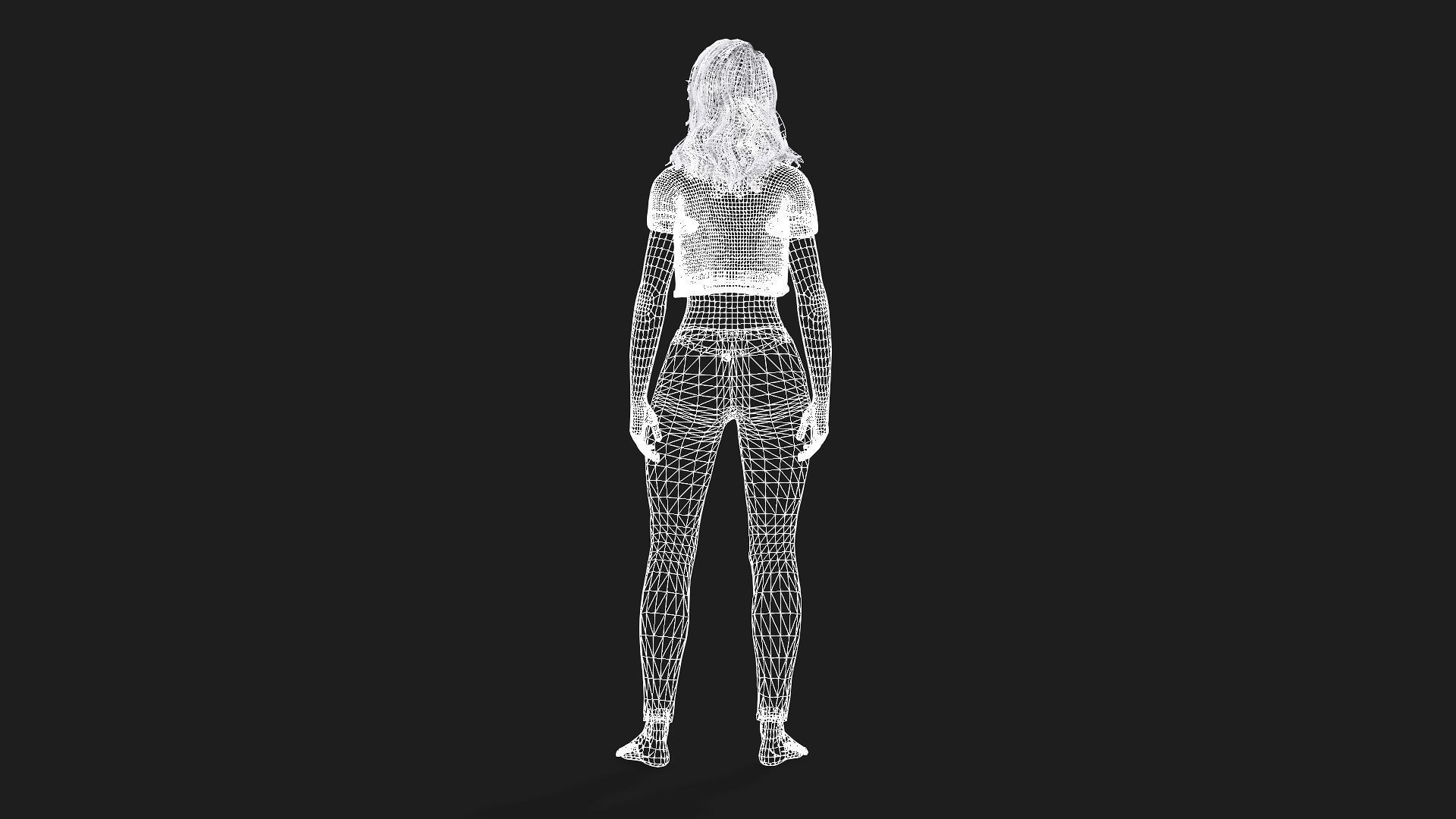 Game and animation ready girl character 3D model_13