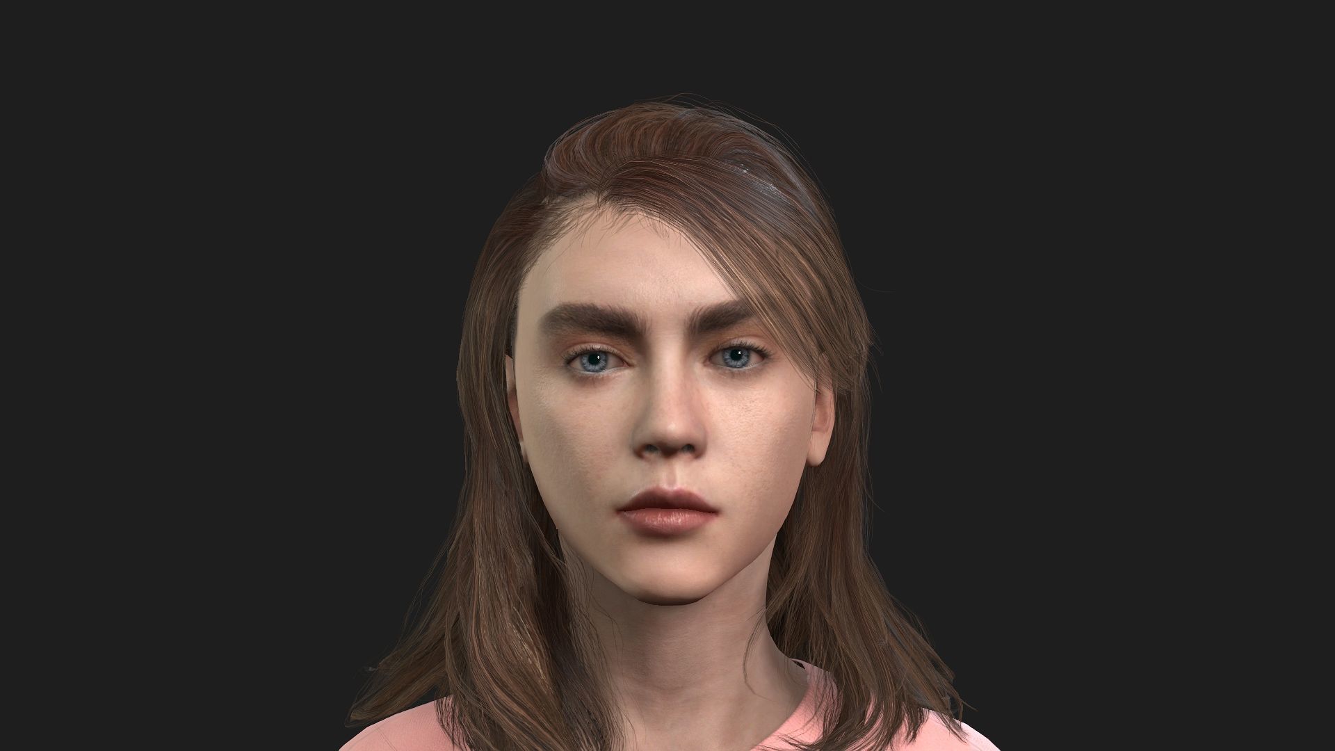 Game and animation ready girl character 3D model_1