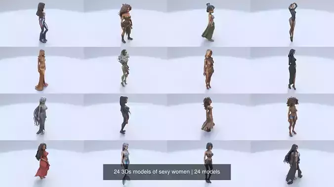 24 3Ds models of sexy women