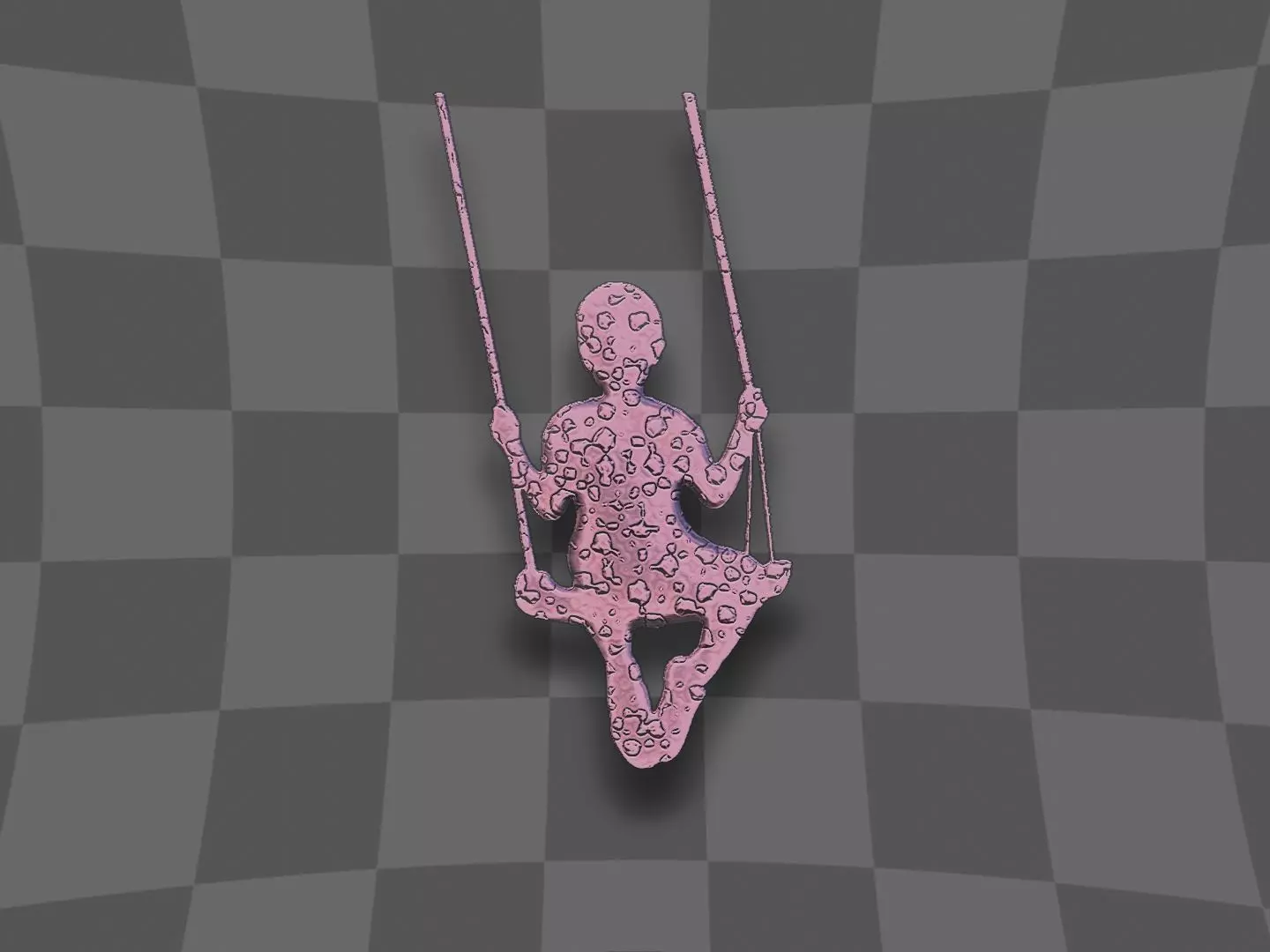 Person sitting on a swing 3D print model