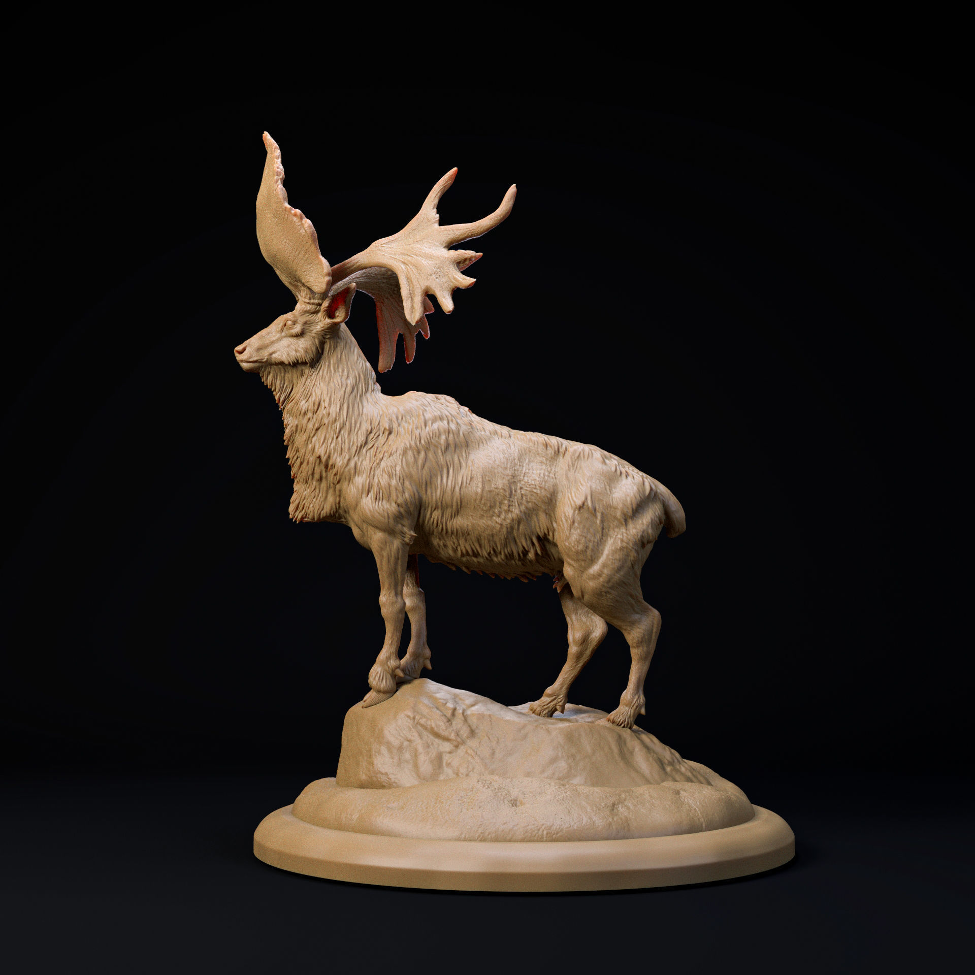 Sinomegaceros Giant elk 32mm scale pre-supported animal 3D print model_3