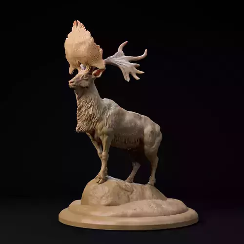 Sinomegaceros Giant elk 32mm scale pre-supported animal