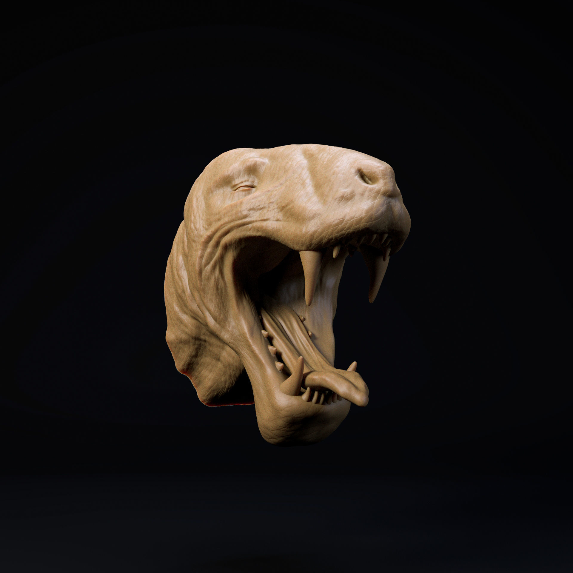 Inostrancevia Latifrons mount-head 3D print model_1