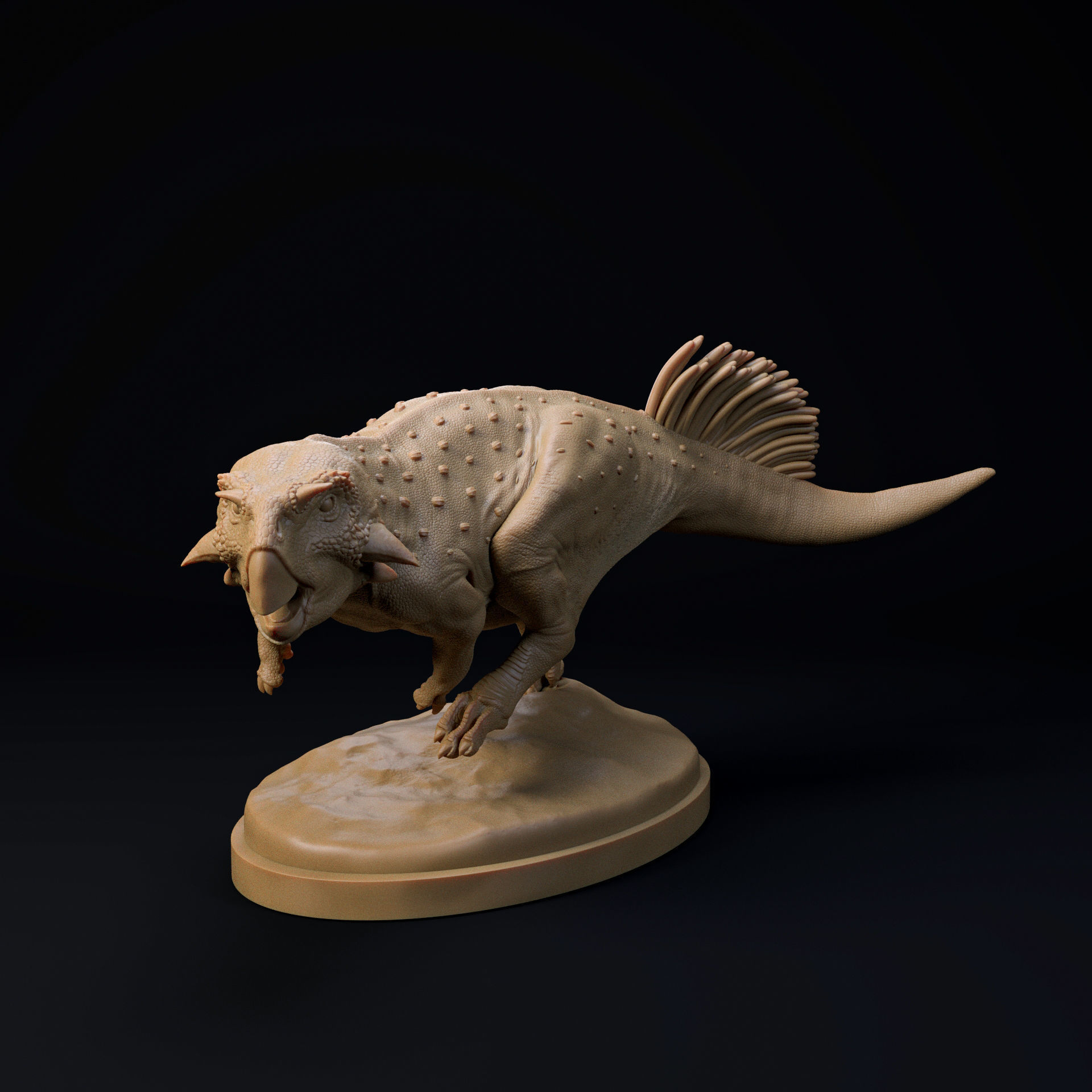 Psittacosaurus running 1-20 scale pre-supported dinosaur 3D print model_3