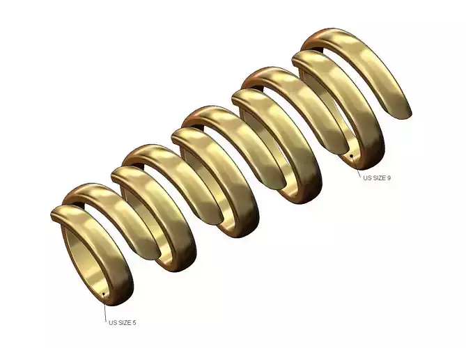 Rounded dome bypass wide band Us sizes 5to9