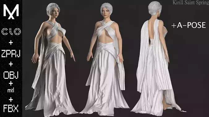 Medieval Outfit Marvelous designer Clo3d OBJ mtl FBX ZPRJ