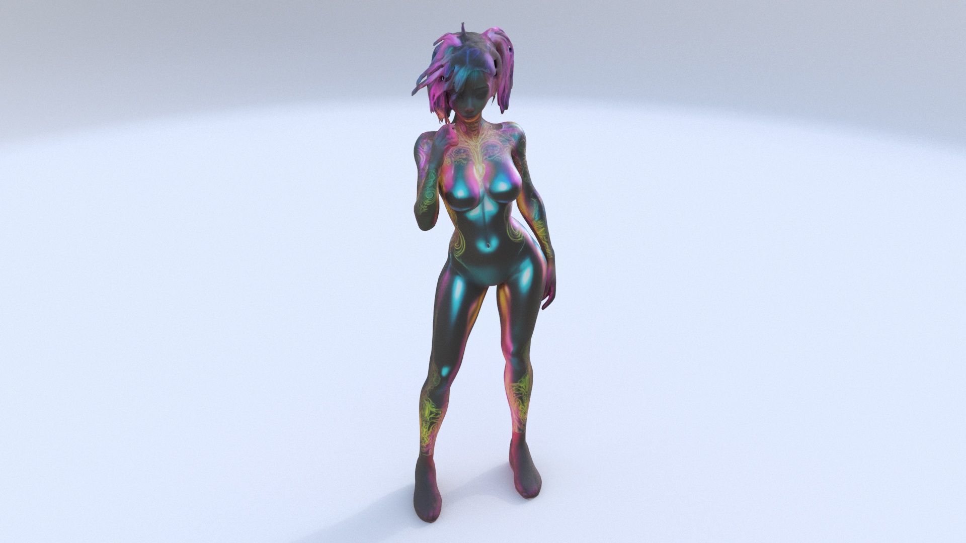 Futuristic Cyborg 3D model_1