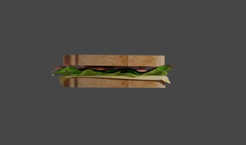 Sandwich 3D Low-poly 3D model_4