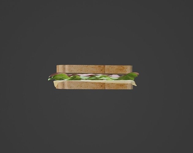 Sandwich 3D Low-poly 3D model 6