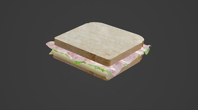 Sandwich 3D Low-poly 3D model 2