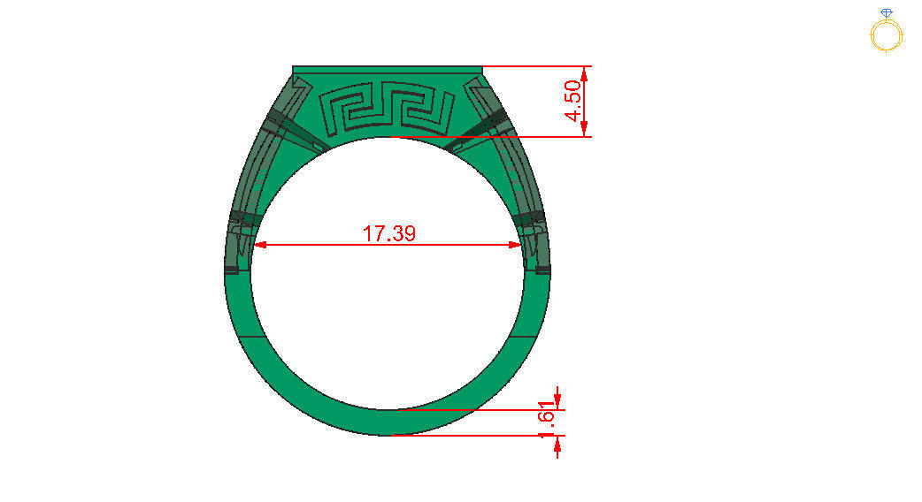 Signet Ring for Men 3D print model 3D print model_4