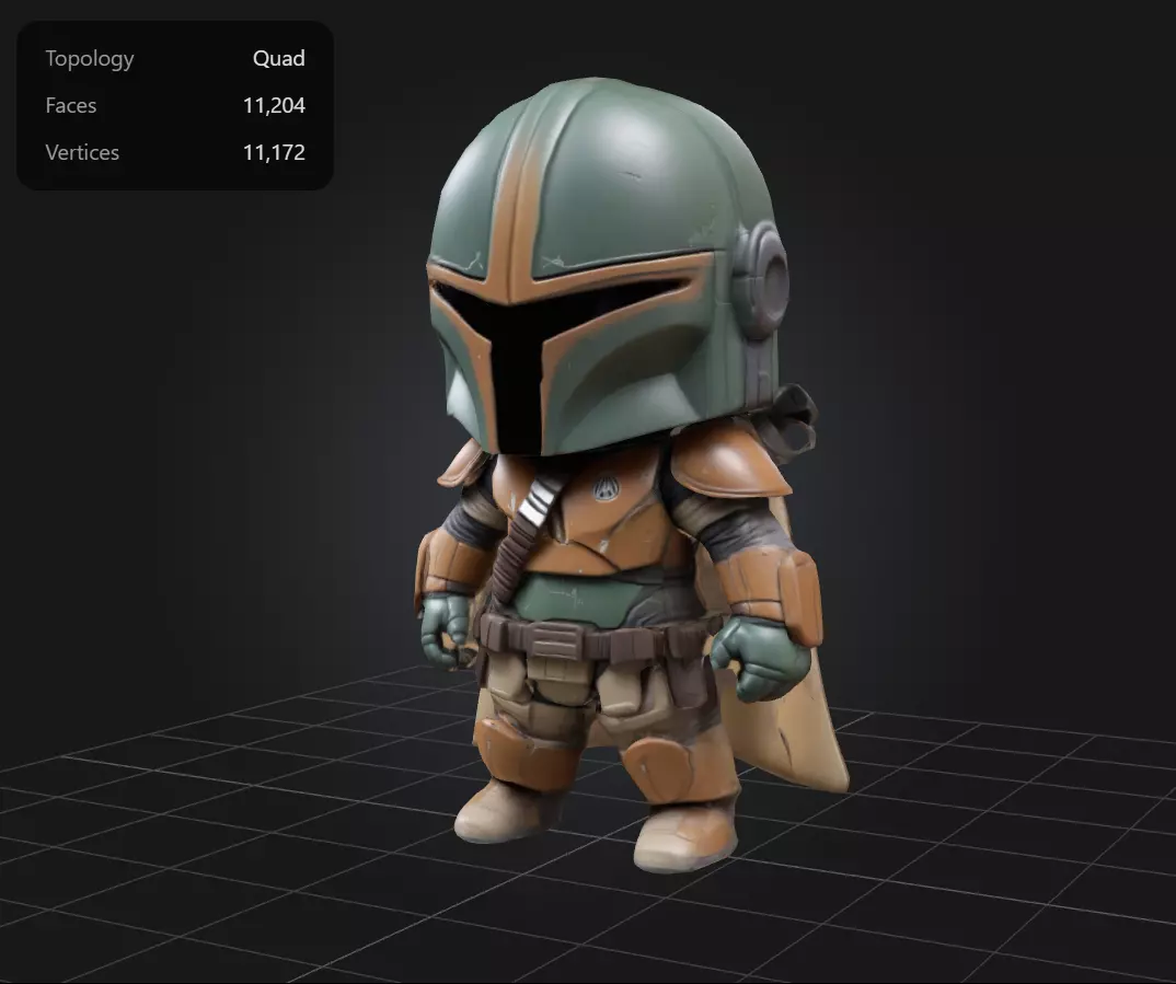 Chibi Space Bounty Hunter - A Cute Spin on the Mandalorian Low-poly 3D model_0