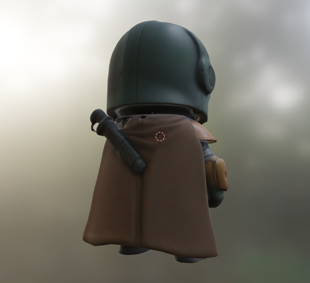 Chibi Space Bounty Hunter - A Cute Spin on the Mandalorian Low-poly 3D model_4