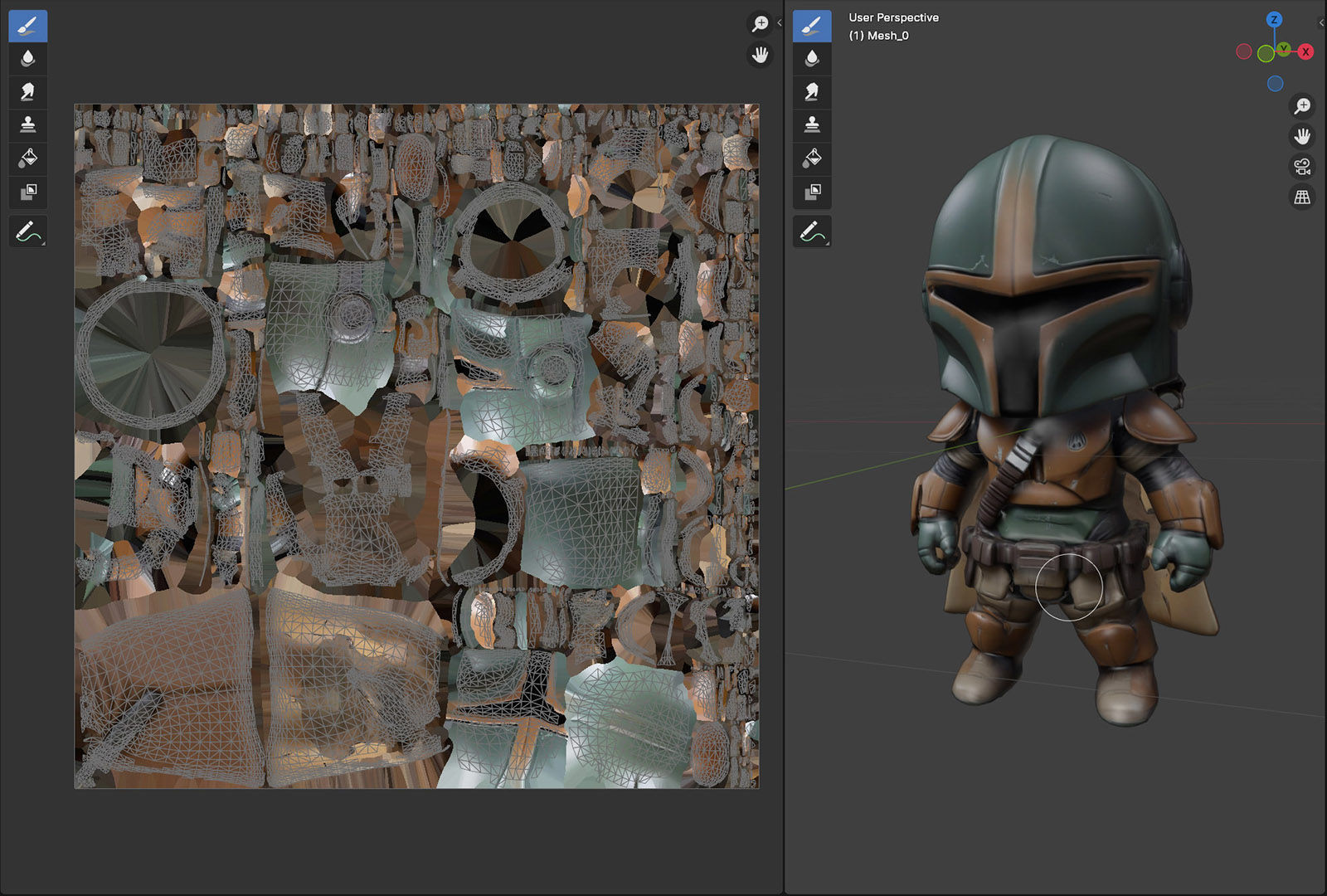 Chibi Space Bounty Hunter - A Cute Spin on the Mandalorian Low-poly 3D model_2