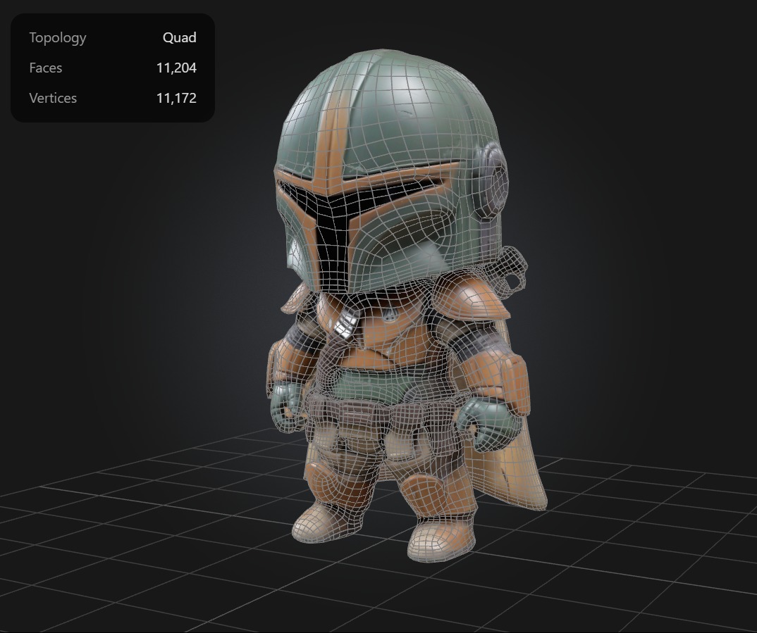Chibi Space Bounty Hunter - A Cute Spin on the Mandalorian Low-poly 3D model_1