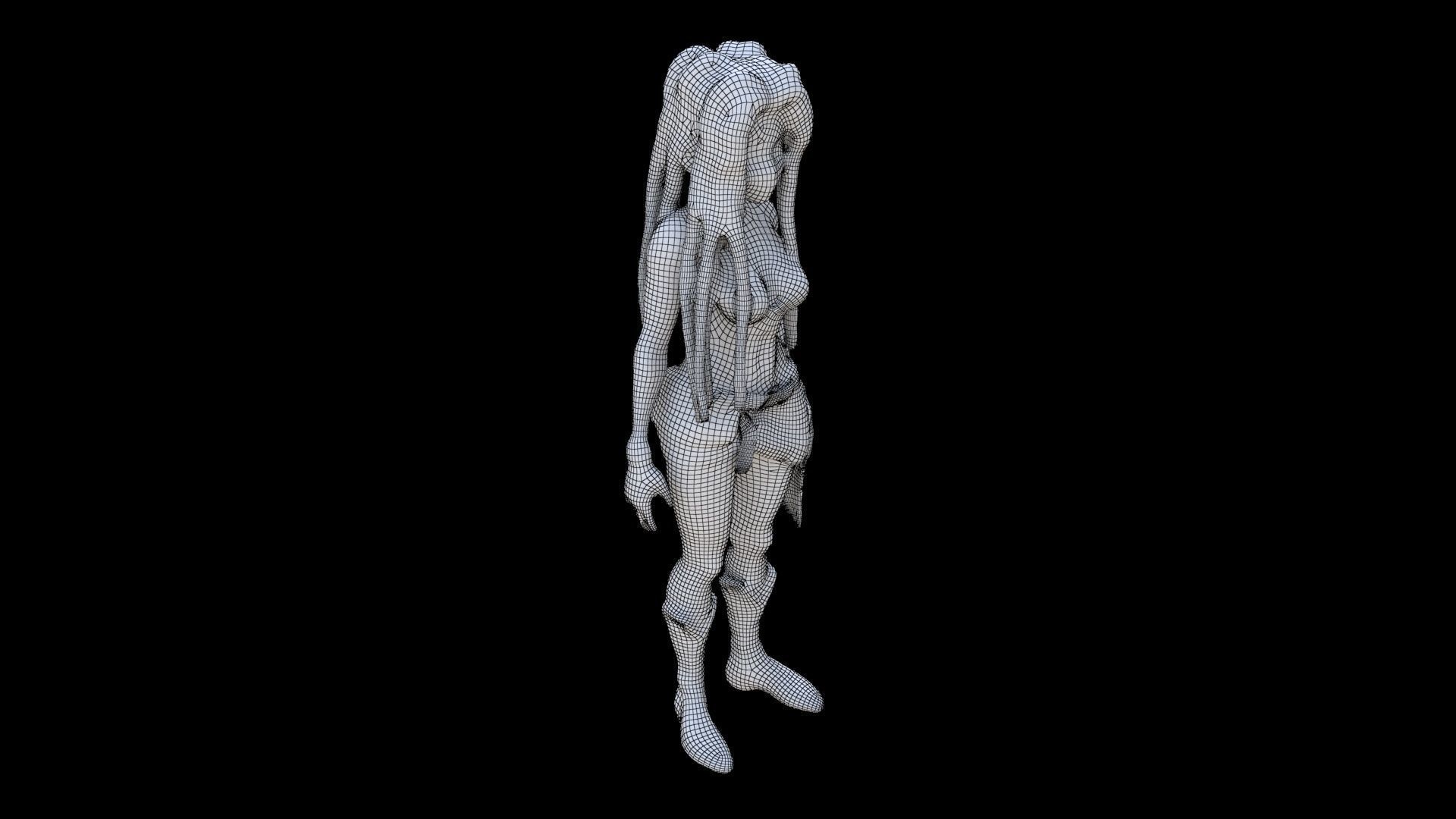 Tribal Huntress 3D model_5