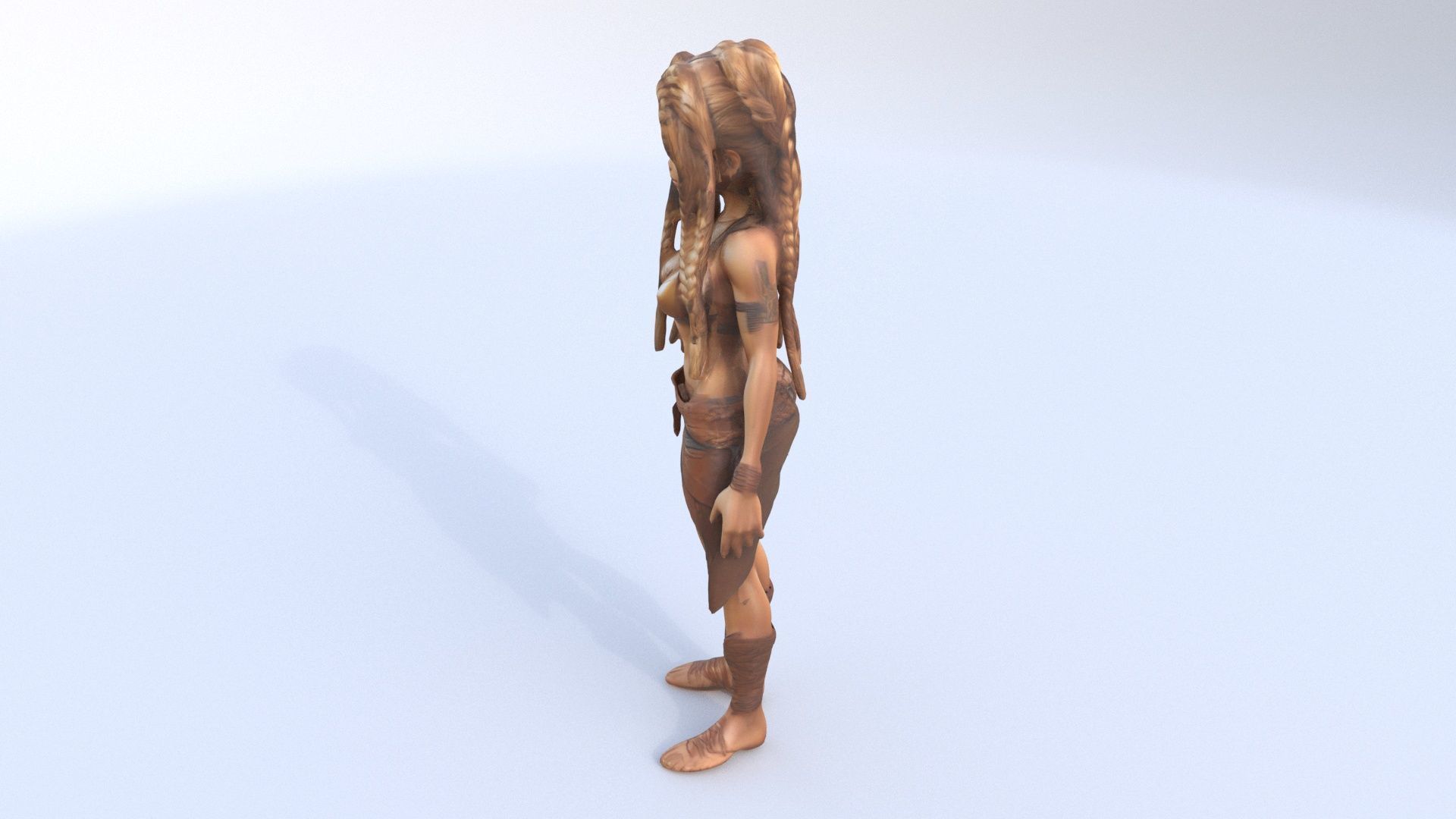 Tribal Huntress 3D model_2