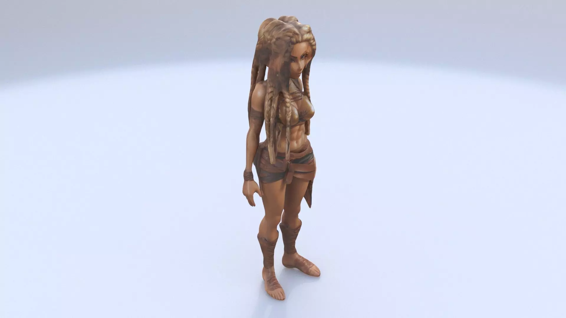 Tribal Huntress 3D model_0
