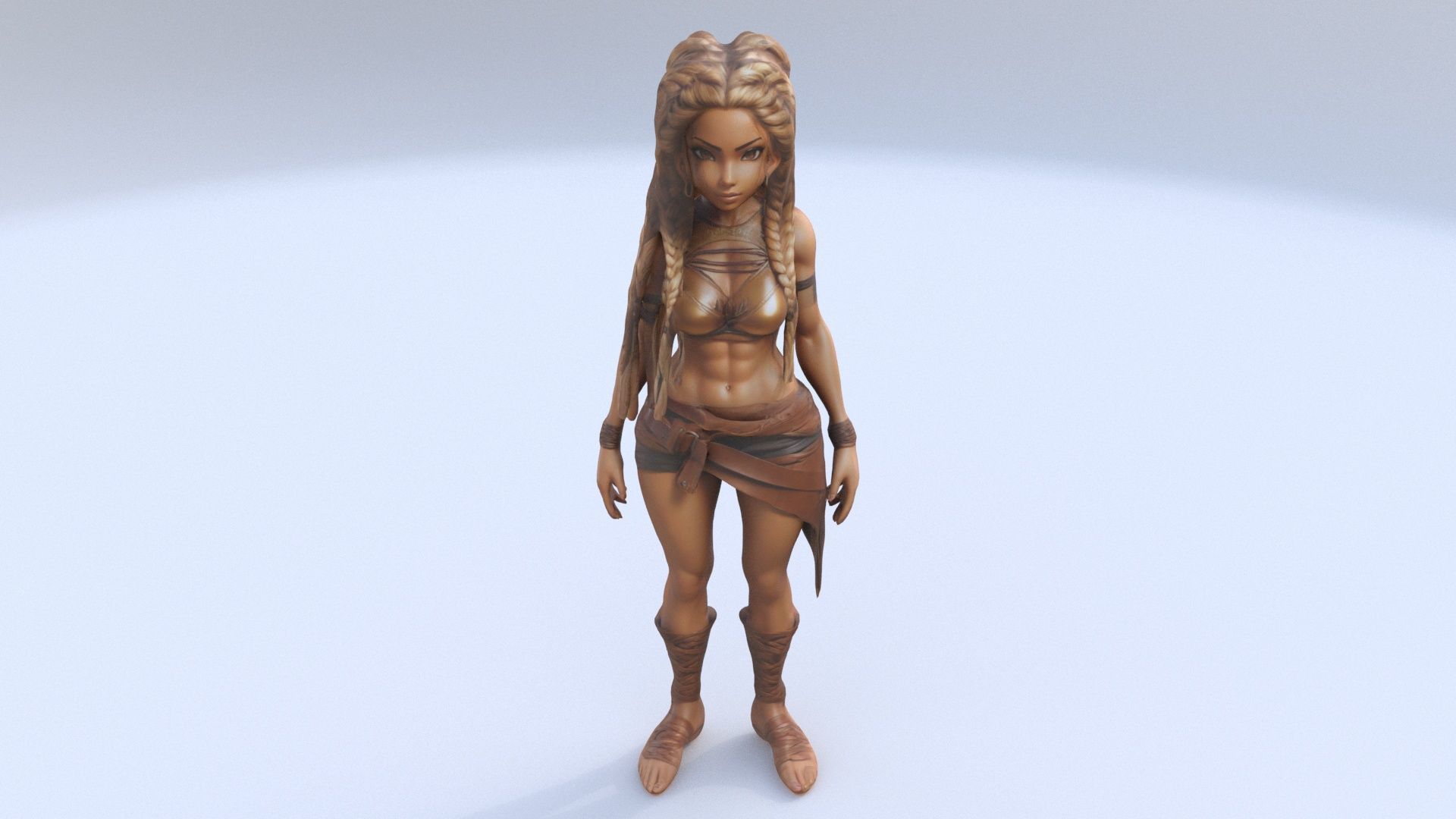 Tribal Huntress 3D model_1