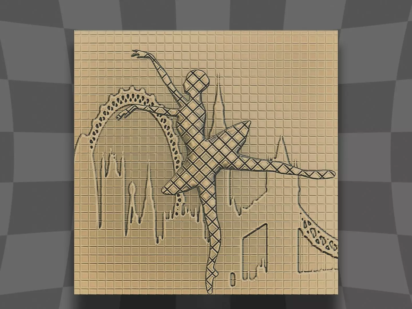 Ballet dancer for 3D printing or CNC 3D print model_0