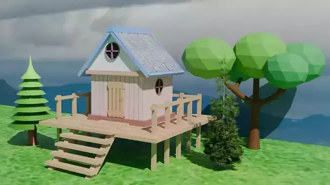 3D Wooden House