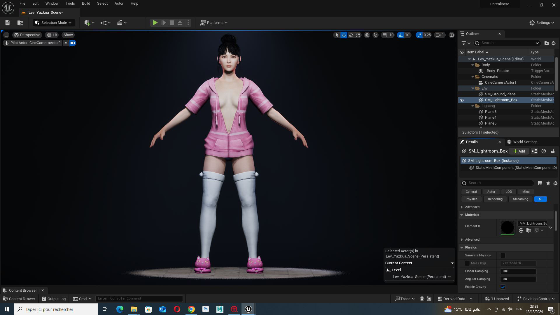 Rigged Female 3D Model in Trendy Pink Attire Low-poly 3D model_19