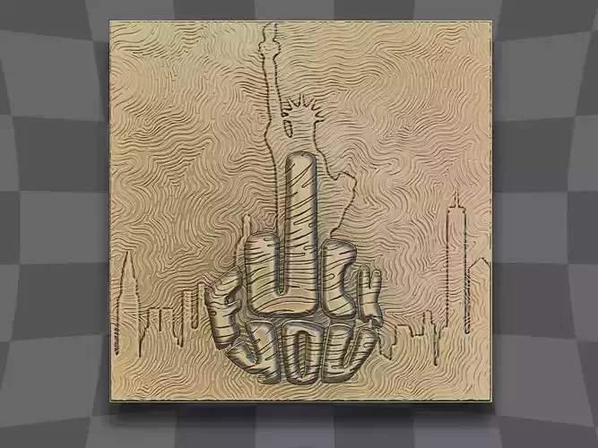 Middle finger hand for CNC or 3D printing 3D print model