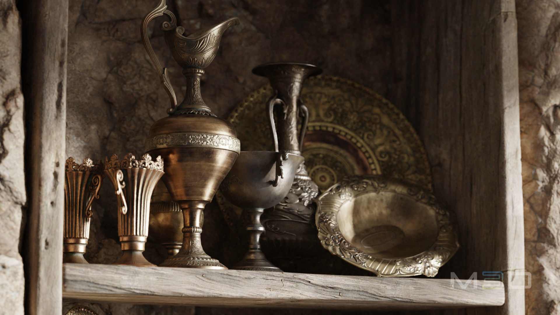 Old Vases Low-poly 3D model_4