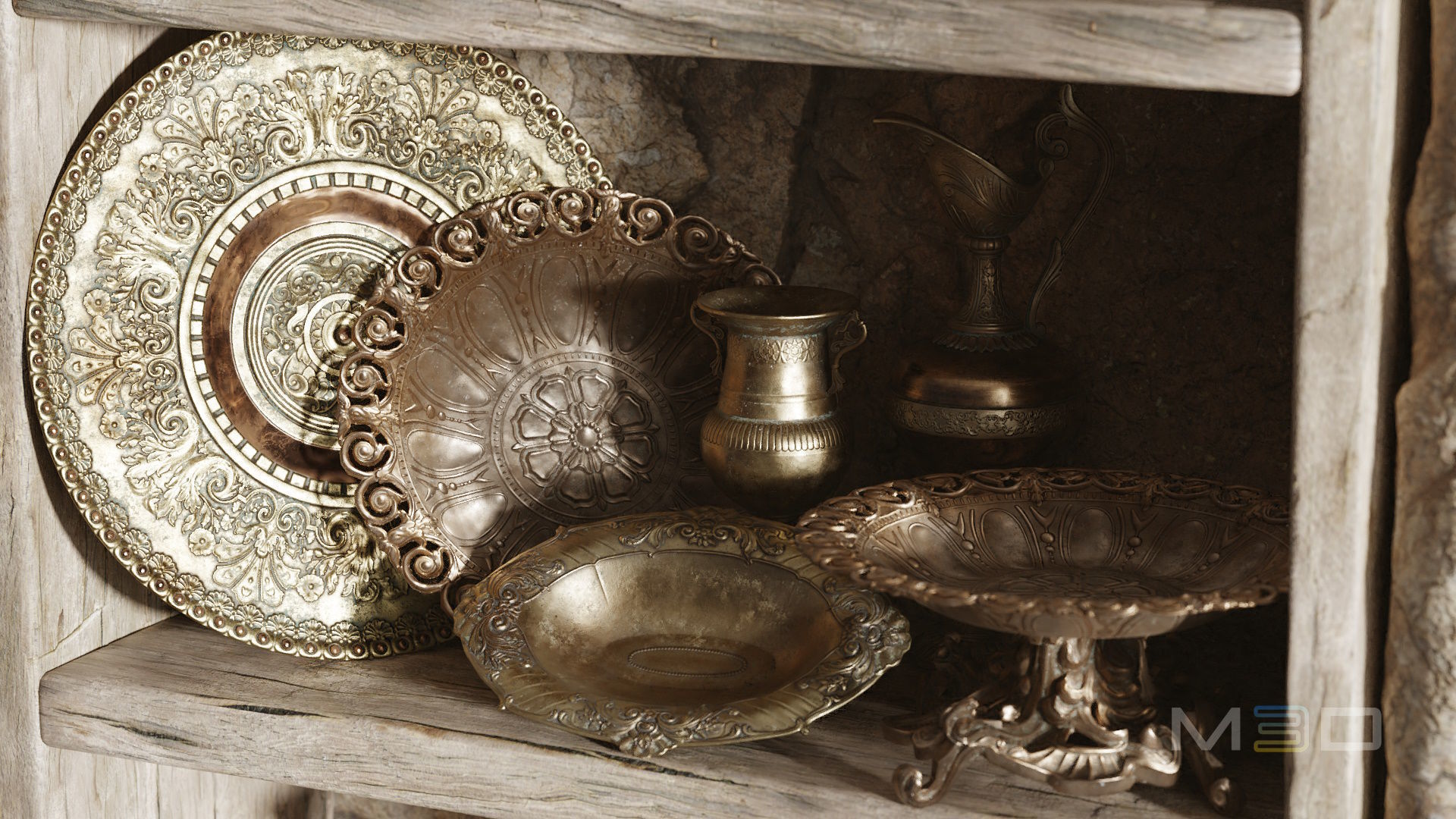 Old Vases Low-poly 3D model_3