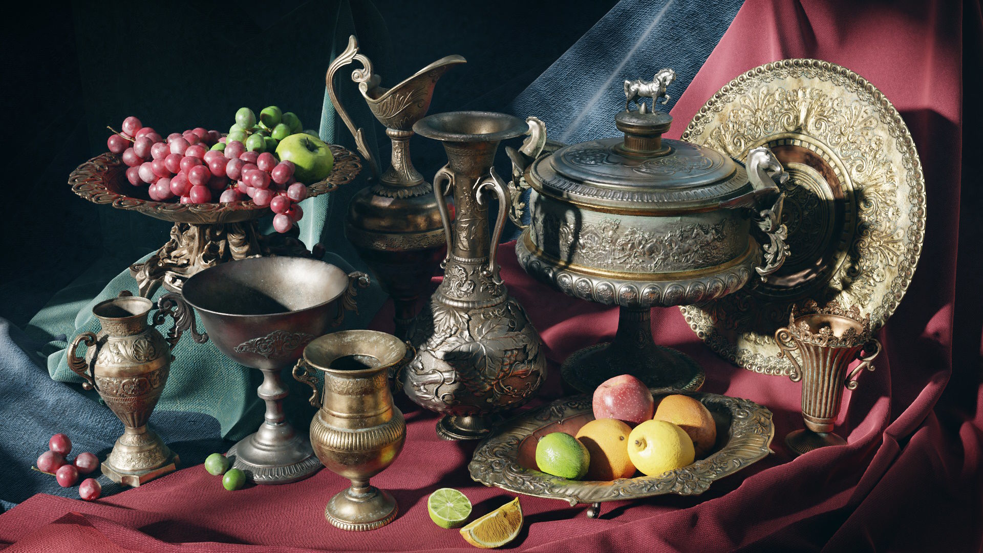 Old Vases Low-poly 3D model_0