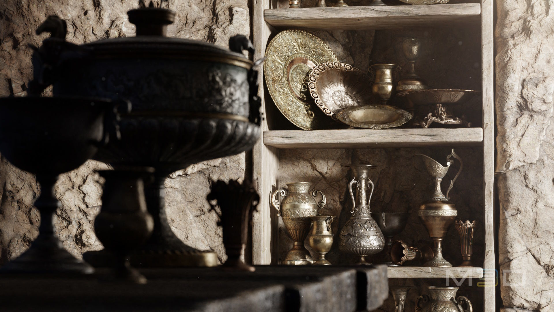 Old Vases Low-poly 3D model_1