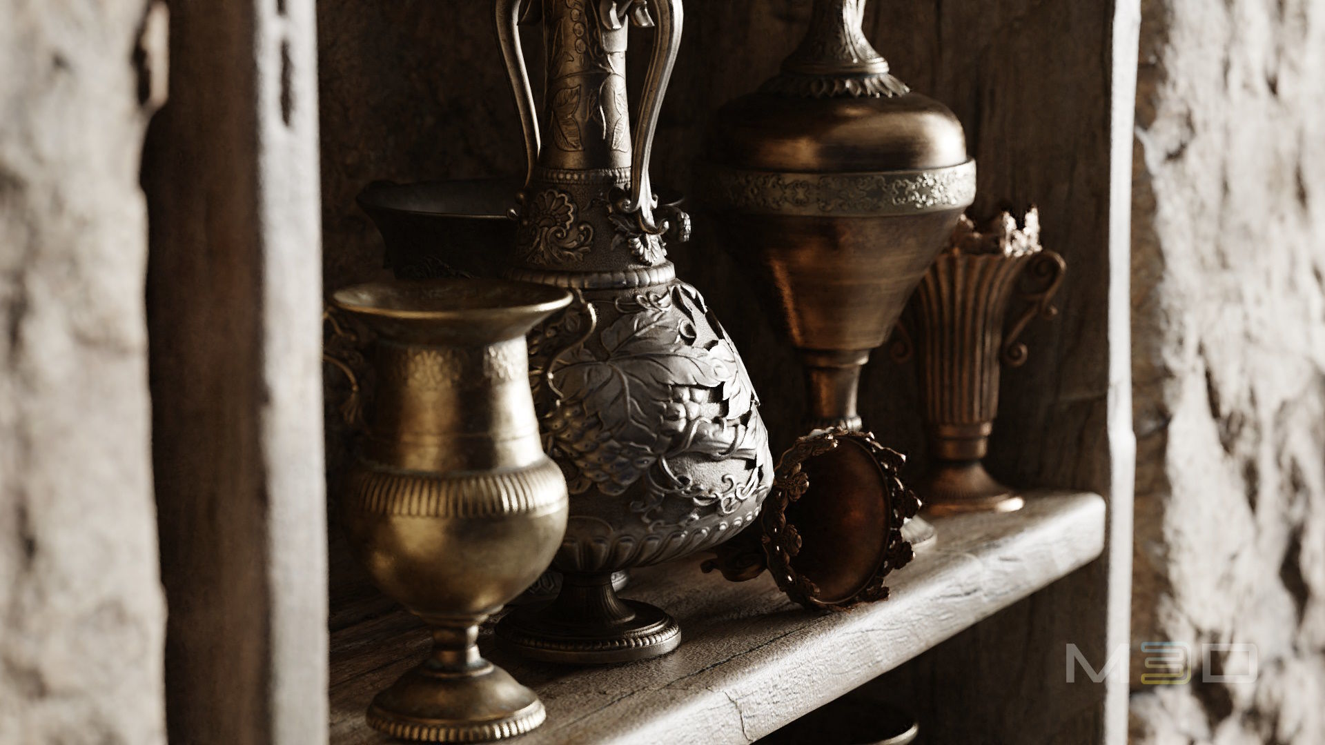 Old Vases Low-poly 3D model_2