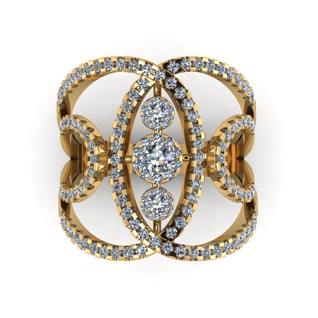 Women Diamond Ring 3dm STL Render Details - R-29 A 3D print model_4