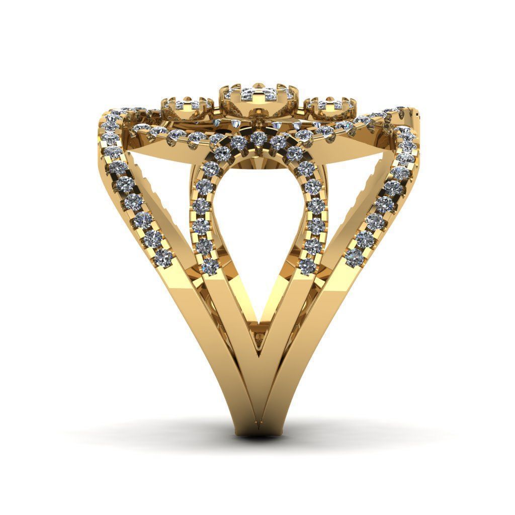 Women Diamond Ring 3dm STL Render Details - R-29 A 3D print model_3