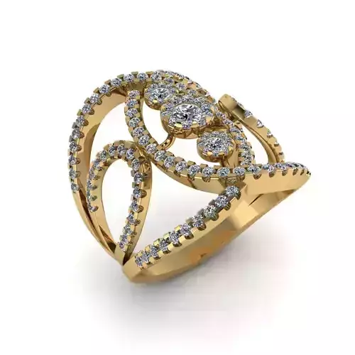 Women Diamond Ring 3dm STL  Render Details - R-29 A