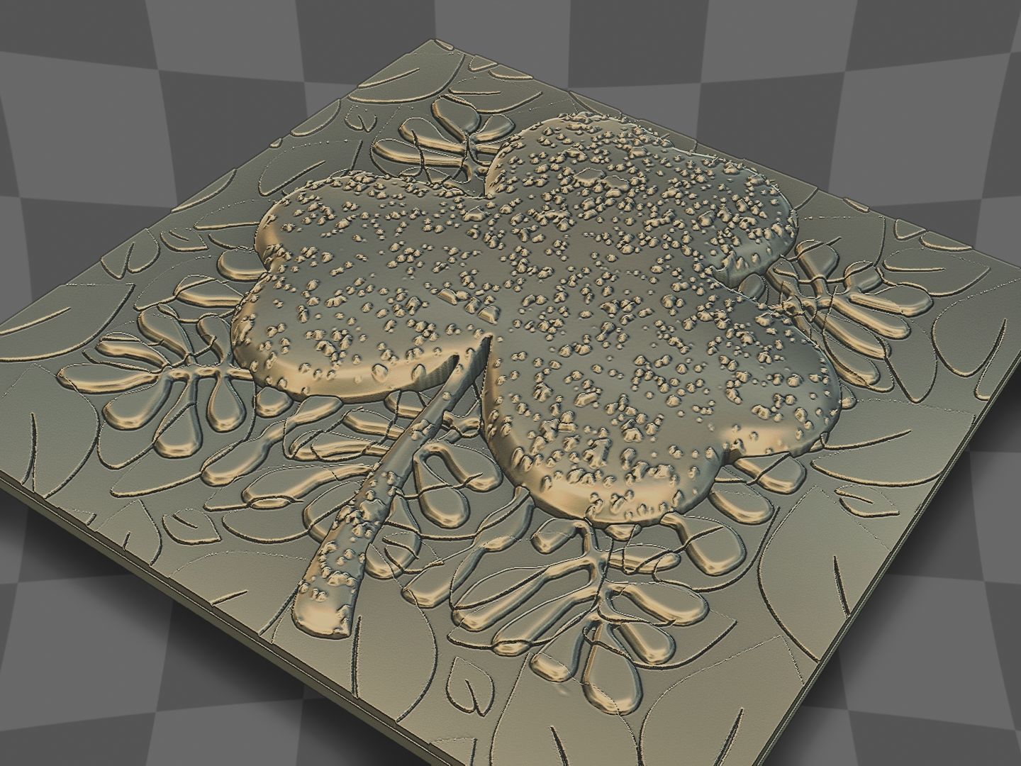 Clover deco for CNC and 3D printing 3D print model_5