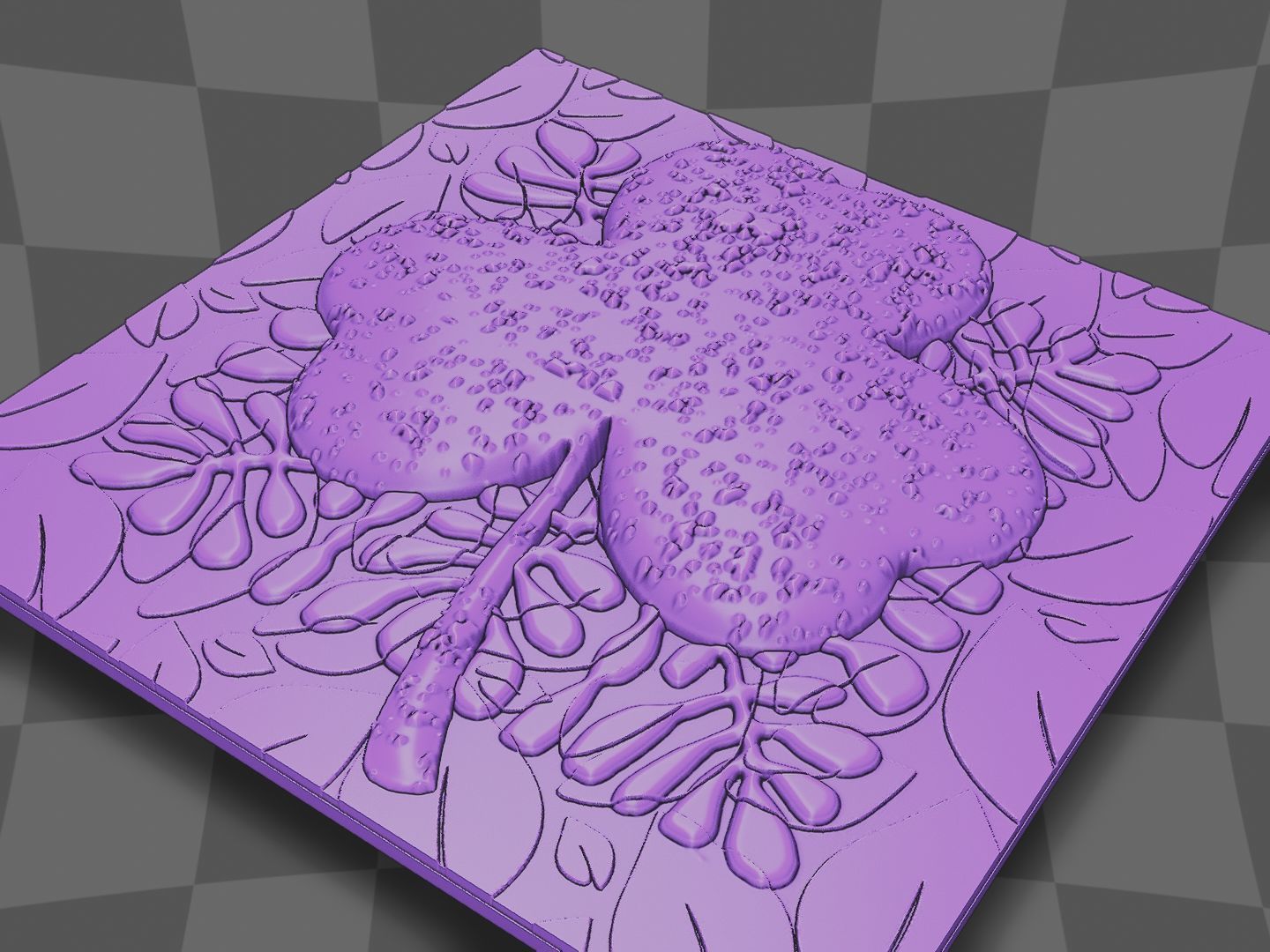 Clover deco for CNC and 3D printing 3D print model_6