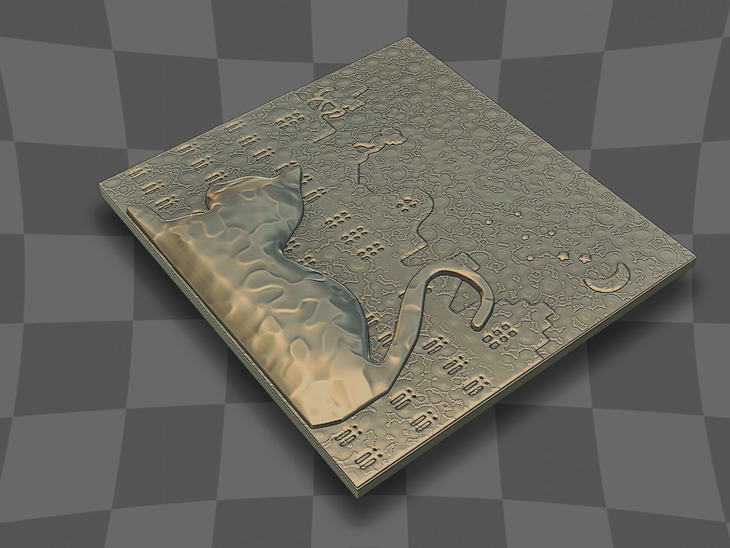 The cat sleeping in Christmas night for CNC 3D print model_5