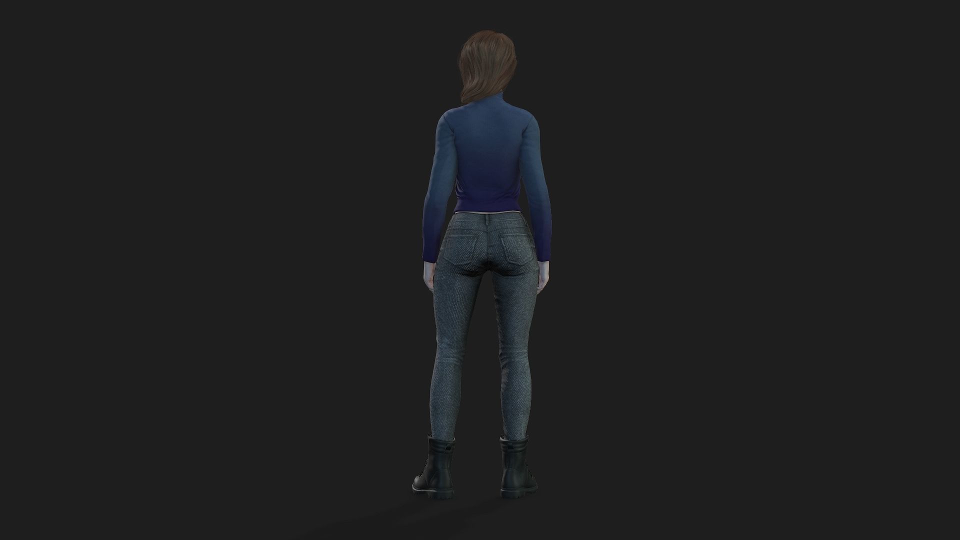3D Model of a Girl Game Animation Ready 3D model_4