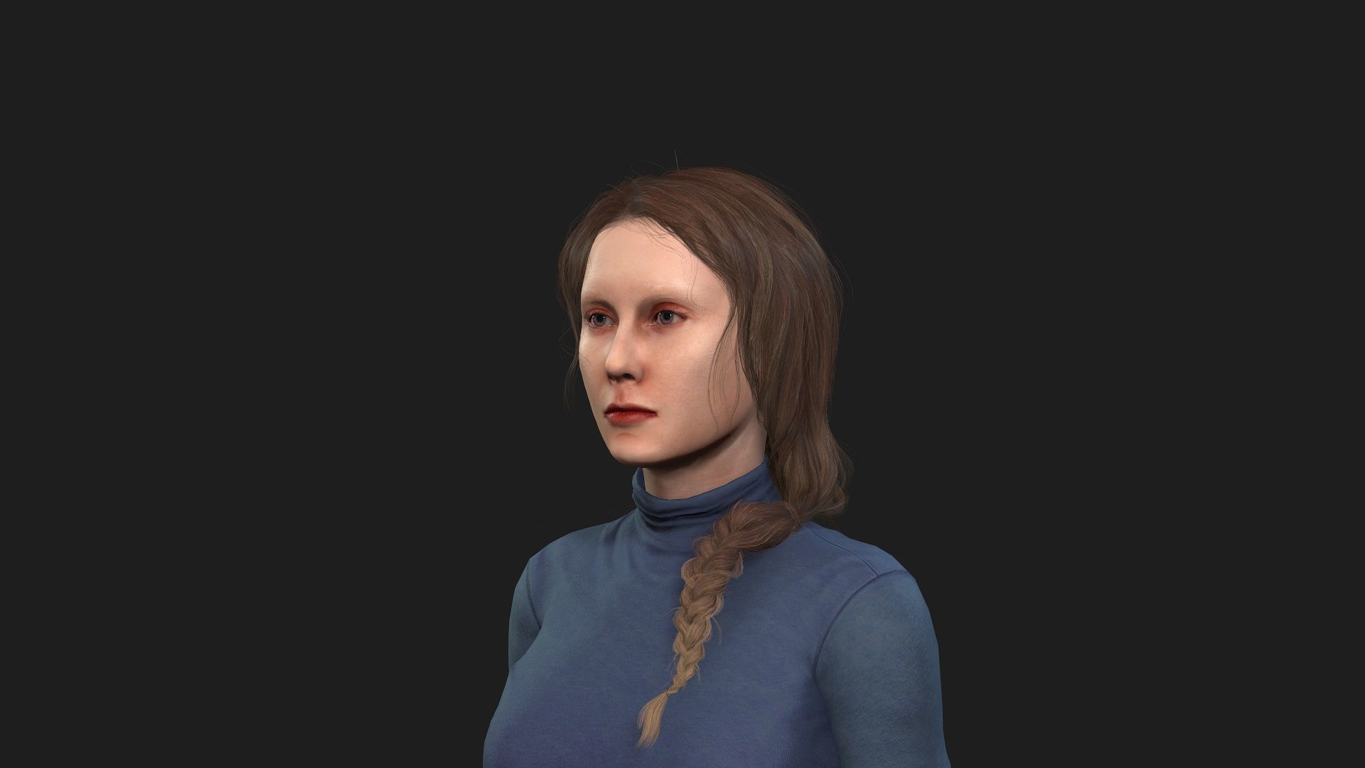 3D Model of a Girl Game Animation Ready 3D model_6