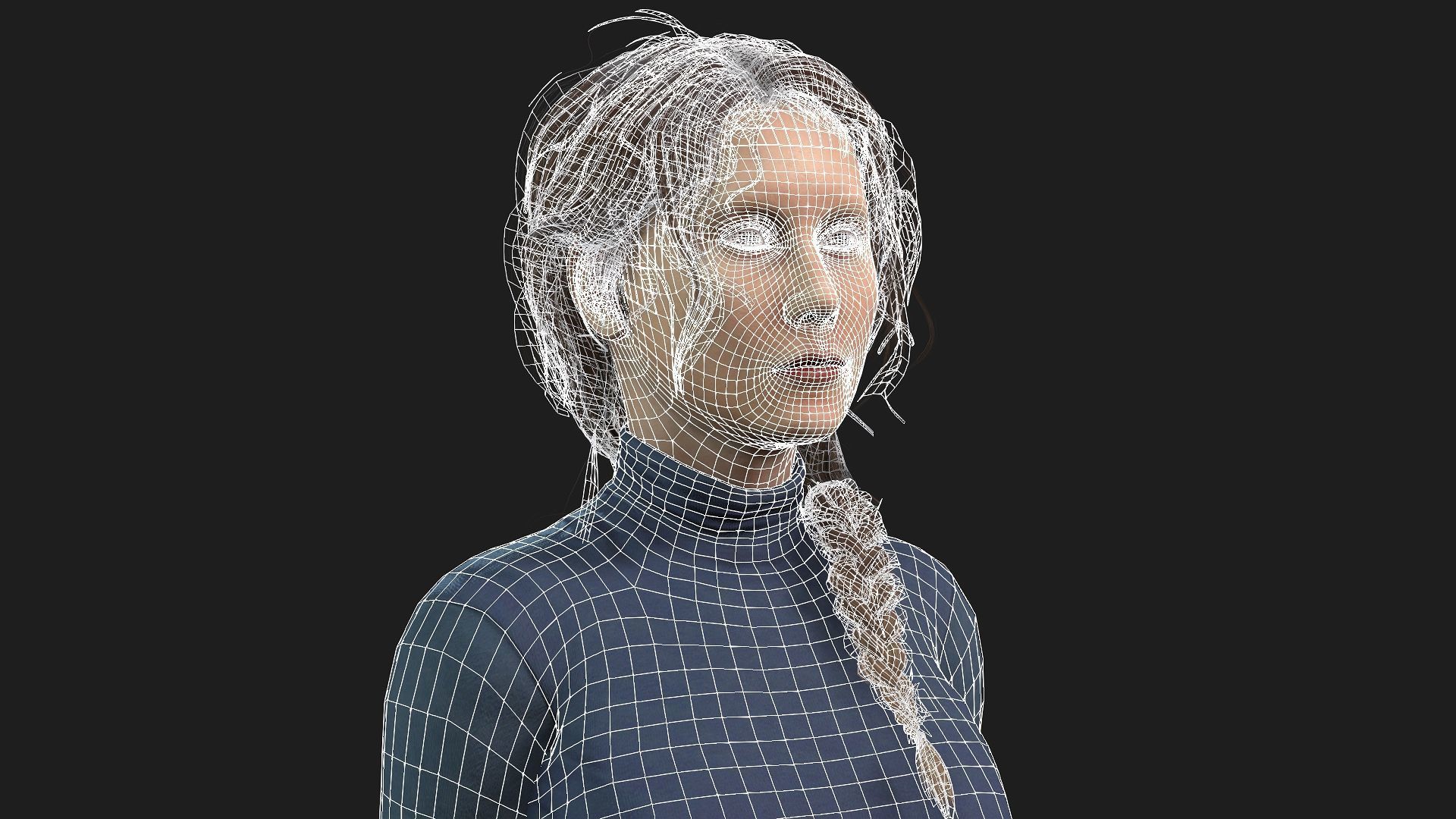 3D Model of a Girl Game Animation Ready 3D model_21