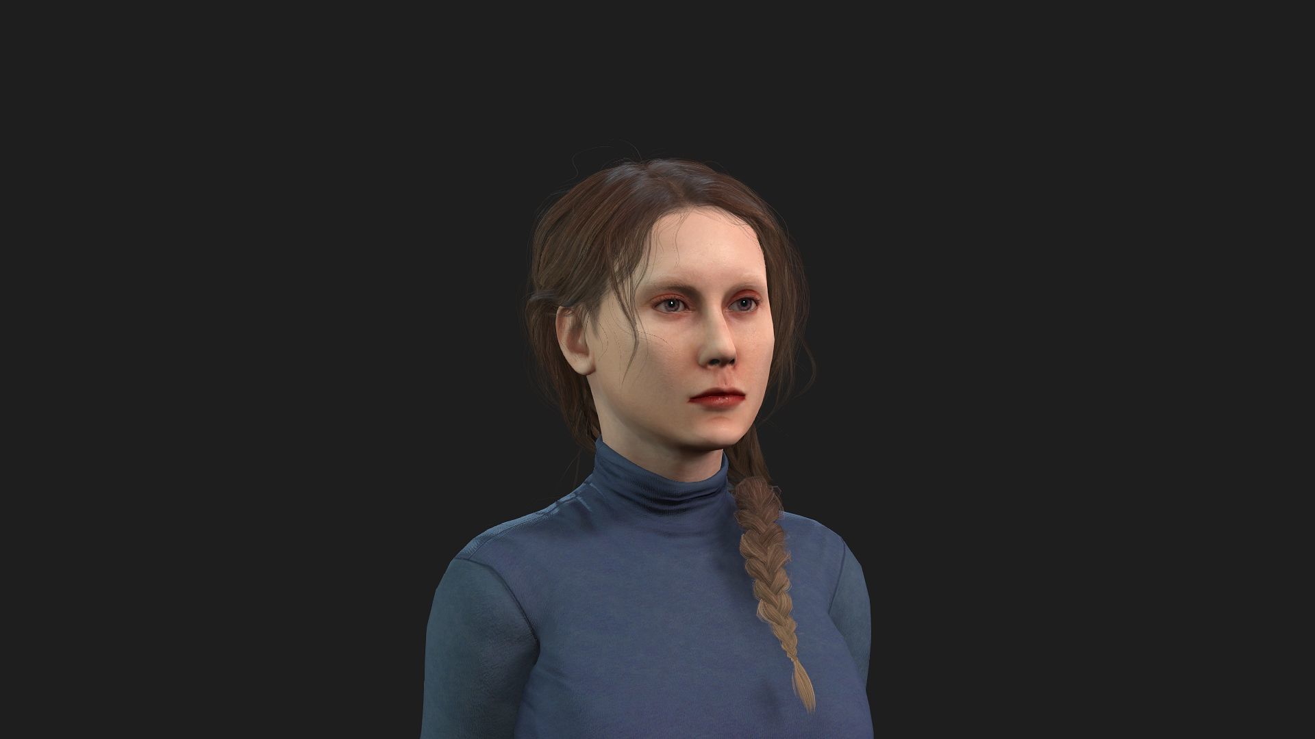 3D Model of a Girl Game Animation Ready 3D model_7