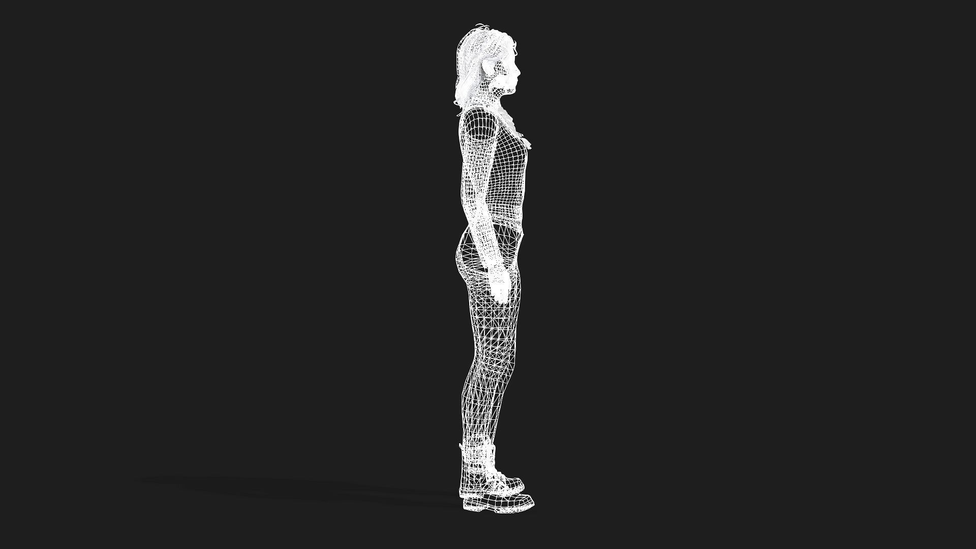 3D Model of a Girl Game Animation Ready 3D model_11