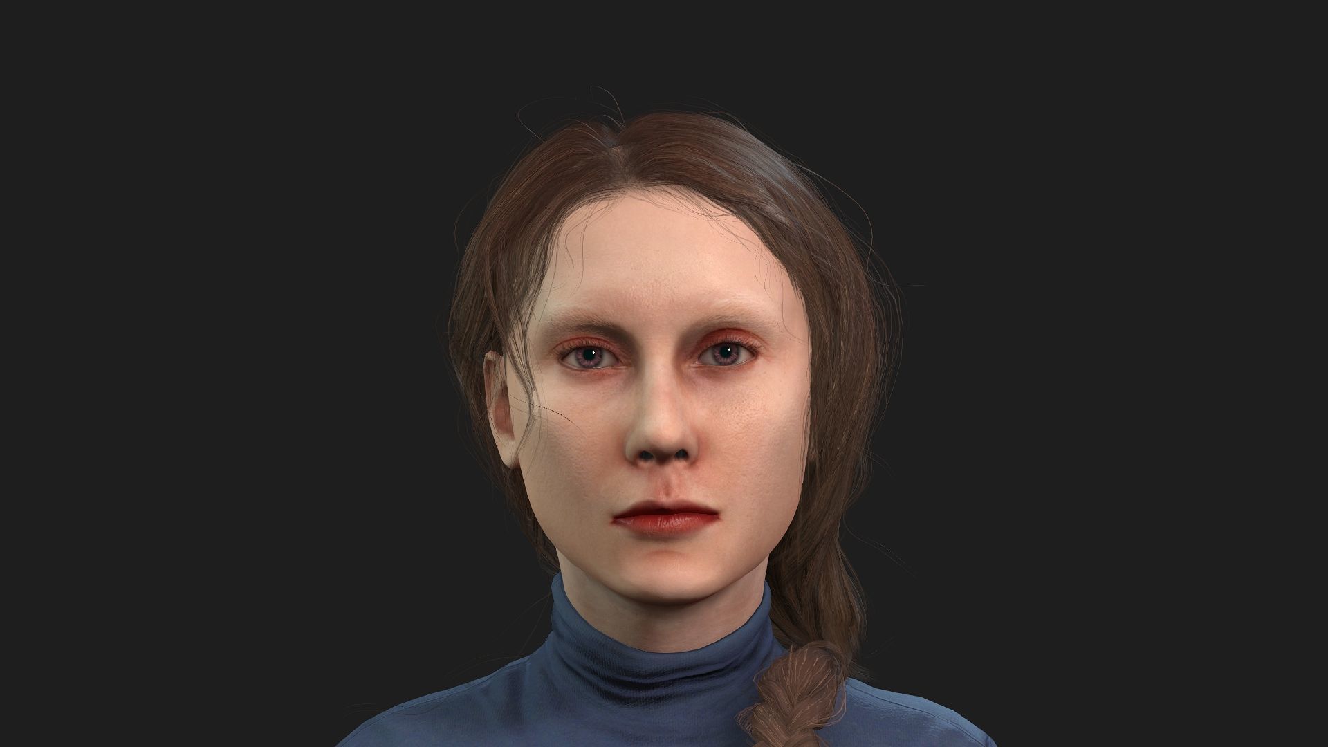 3D Model of a Girl Game Animation Ready 3D model_1