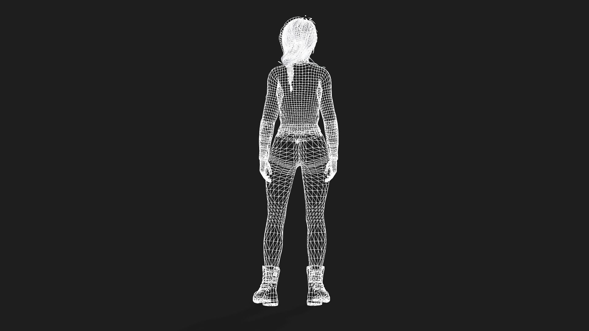 3D Model of a Girl Game Animation Ready 3D model_13