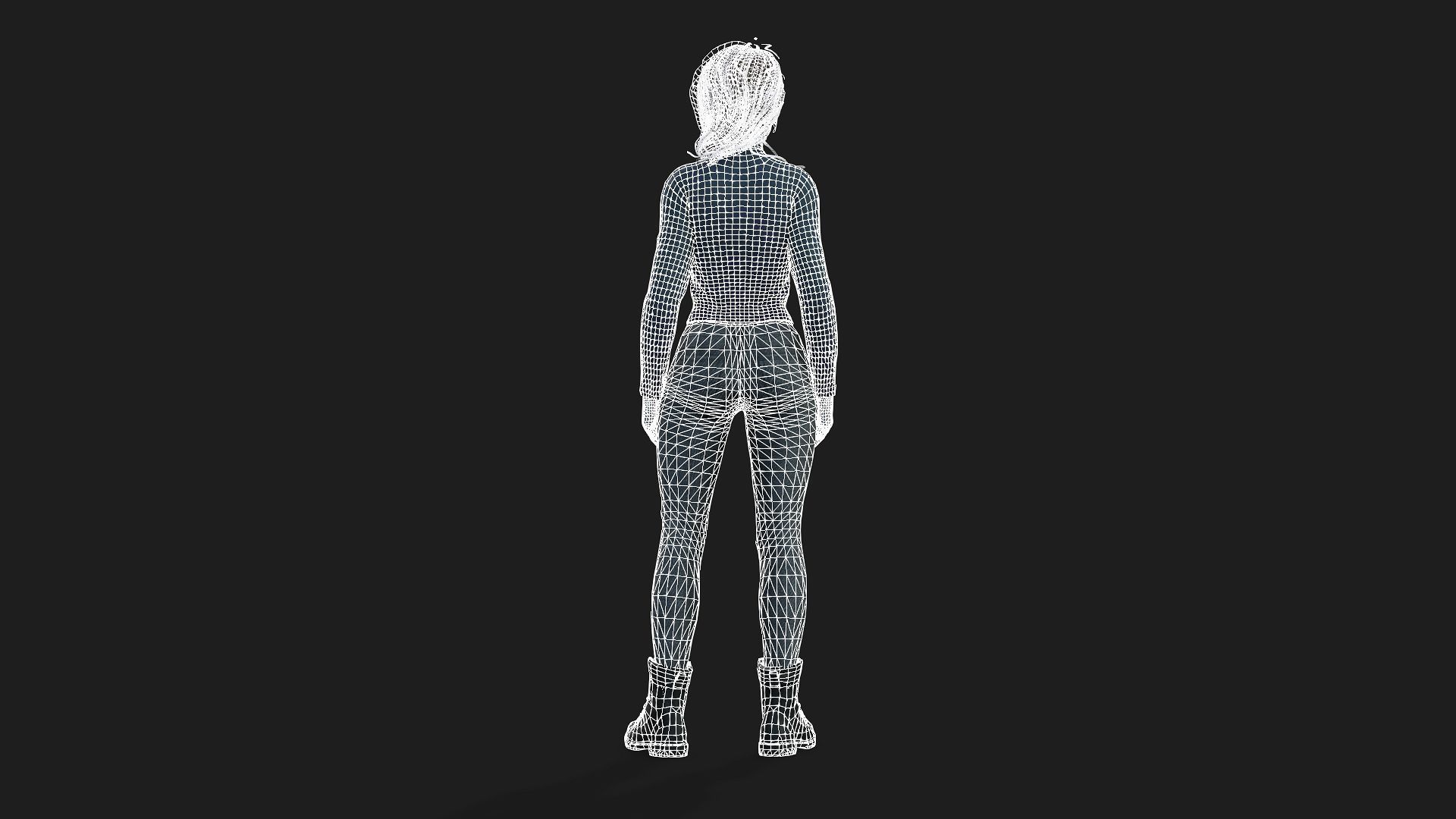 3D Model of a Girl Game Animation Ready 3D model_17